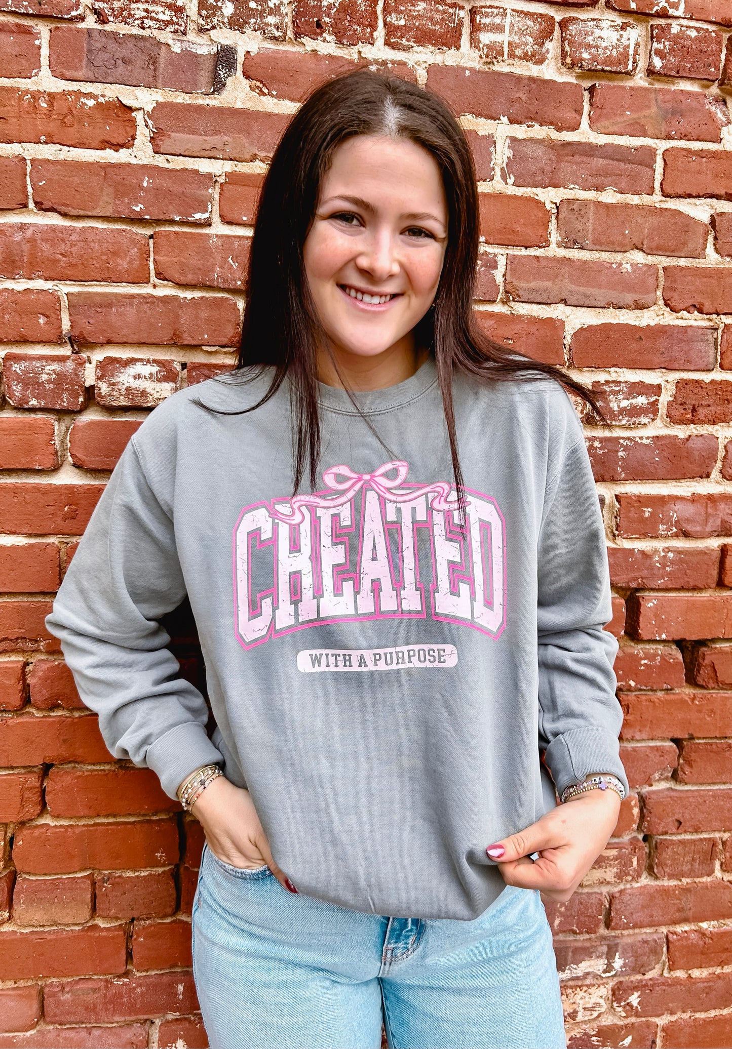 Created With A Purpose Bow Sweatshirt