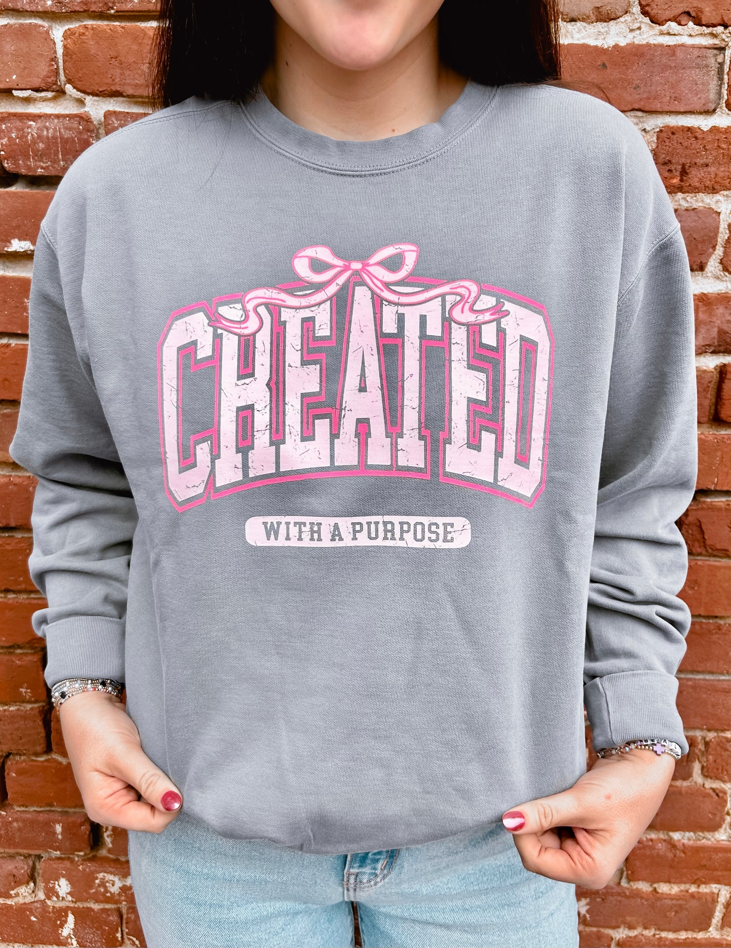 Created With A Purpose Bow Sweatshirt