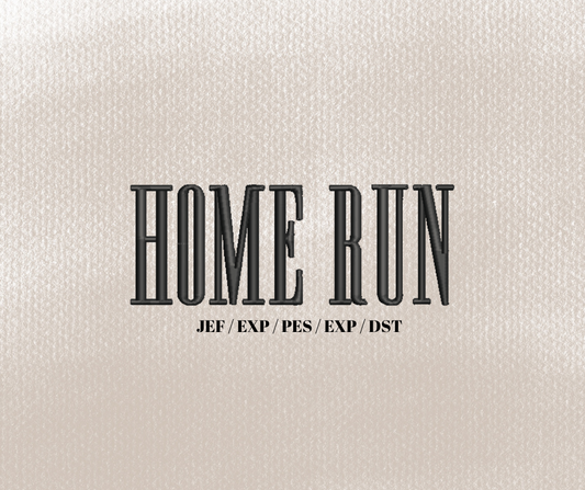 HOME RUN 3D Embroidery Design