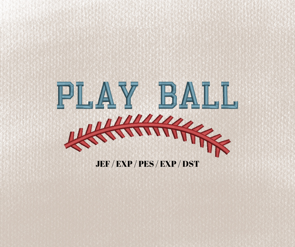 Play Ball Embroidery Design